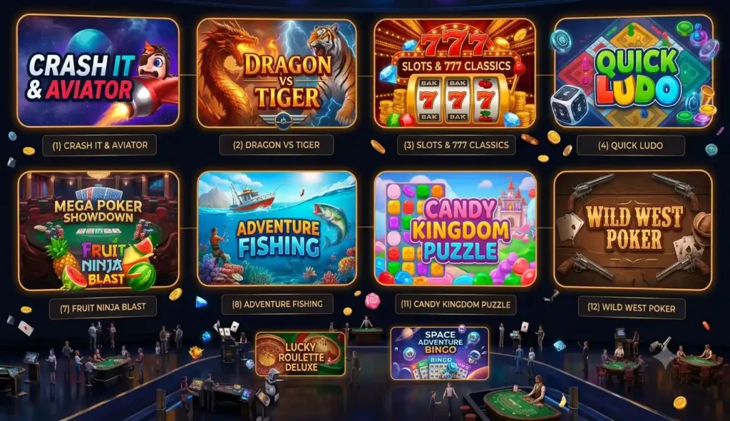 WINPKR777 Game collection featuring popular casino games, slots, fishing games, and live entertainment.